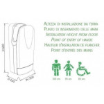 Asciugamani elettrico a lama d'aria in ABS bianco a Fotocellula MDL alte prestazioni Asciugatura perfetta in 10-12 sec Modello 704200