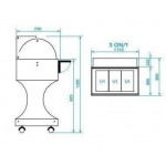 Carrello espositore caldo bagnomaria Modello CL2778W colore noce o wengè