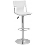 Sgabello da interno TESR Struttura in metallo cromato Seduta in ecopelle Modello 1113-BY035