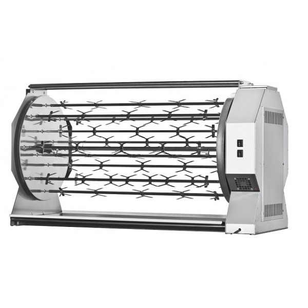 Girarrosto a Legna Planetario ENG Modello CAMINO105P da Incasso Capacità N. 105 Polli N. 2 motori Dischi planetari inox N. 10 + 5 aste con forchette cm 111,5