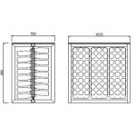 Tavolo degustazione con espositore bottiglie classiche Designe capacità bottiglie 144 Modello HORIZON