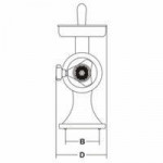 Tritacarne Modello TC22 E Produzione oraria Kg/10 min. 33