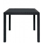 Tavolo da esterno TESR Struttura in alluminio, rivestimento in filo di polietilene, piano in vetro temperato Modello 562-MCQ90