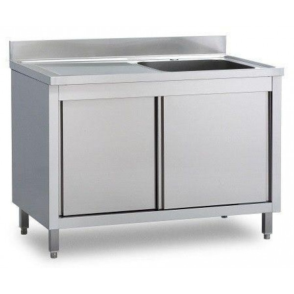 Lavello/Lavatoio Armadiato Acciaio Inox una Vasca con gocciolatoio Modello A1VGS/D147