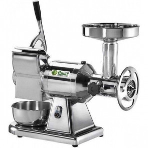 Abbinato Tritacarne Grattugia Modello 22T gruppo macinazione in ghisa trattata per alimenti Produzione oraria Tritacarne: Kg/h 300 Produzione oraria Grattugia: Kg/h 40