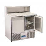 Saladette refrigerata GN1/1 con top pizza Modello CRP90A Due porte autochiudenti Refrigerazione statica