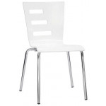 Sedia impilabile da interno TESR Struttura in acciaio cromato Ø22 mm Scocca in legno multistrato Modello 343-AB47T