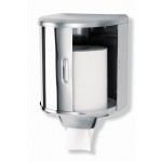 Dispenser di carta in rotolo industriale MDC Acciaio Inox Lucido antivandalico adatto a bagni comuni Capacità: circa 600 salviette Modello DT0303C