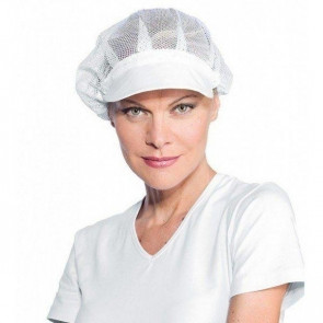 Cuffia donna rete con visiera IC 65% Poliestere 35% cotone Colore bianco Modello 081010