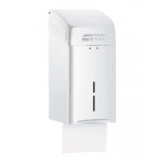 Dispenser di carta igienica intercalata a foglietti MDC Acciaio Bianco antivandalico adatto a bagni comuni Capacità: 600 salviette Modello DTH100