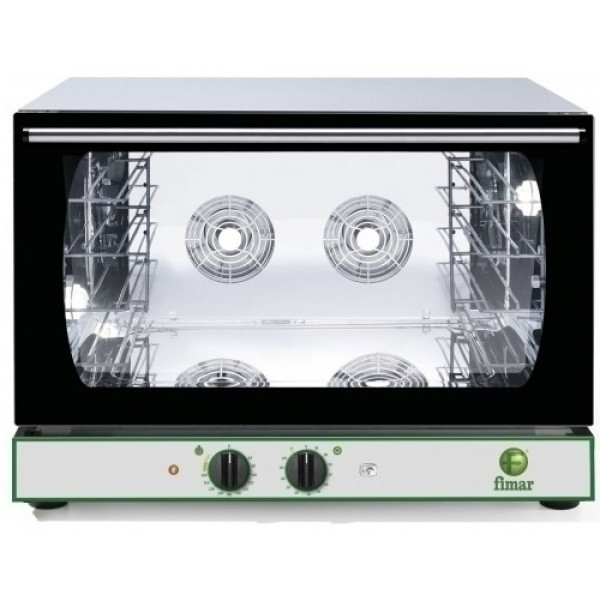 Forno a convezione con umidificatore Modello CMP4GPM Timer meccanico 0-120' Potenza 3.4 Kw Capacità  camera cottura 4x600x400 GN1/1