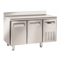 Tavolo Freezer in acciaio inox con alzatina Modello SF2200 Refrigerazione ventilata 2 Porte autochiudenti