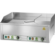 FryTop elettrico Modello FRY2LRC doppio liscio rigato piano in acciaio cromato