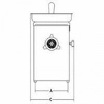 Tritacarne Modello TC22 BARCELLONA Q Piastra in dotazione mm 4,5 Produzione oraria kg/h. 350