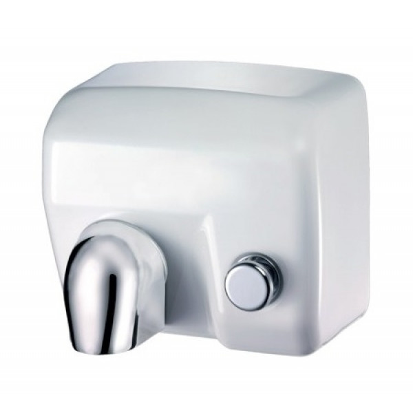 Asciugamani elettrico in acciaio porcellanato bianco a Pulsante MDL Potenza nominale: 2400 W Potenza motore 200 W Giri/m: 5.500 rpm Modello 704175