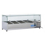 Vetrina refrigerata porta bacinelle Modello VRX12/38 in acciaio INOX Compatibile con vaschette 3 x GN1/3 + 1 x GN 1/2