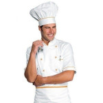 Giacca cuoco Alicante Bianco + albicocca IC 100% cotone Disponibile in diverse taglie Modello 056813