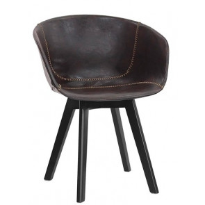 Poltroncina da interno TESR Struttura in legno Rivestimento in ecopelle Modello 1422-YM1