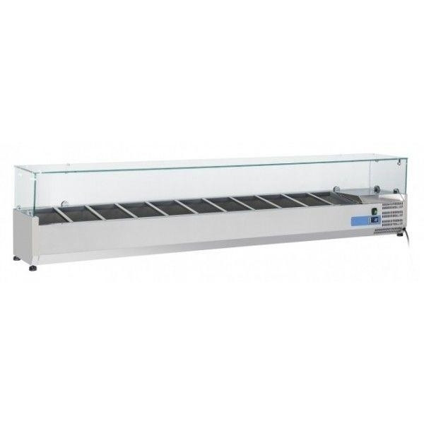 Vetrina refrigerata porta bacinelle Modello VRX22/33 in acciaio INOX Compatibile con vaschette 11 x GN1/4 (non incluse)