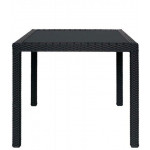 Tavolo da esterno TESR Struttura in alluminio, rivestimento in filo di polietilene, piano in vetro temperato Modello 561-MCQ80