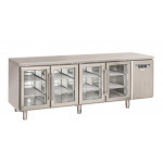 Tavolo Refrigerato Modello SRG4100 Refrigerazione ventilata 4 Porte autochiudenti in vetro