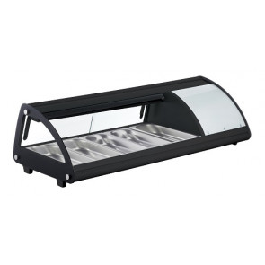 Vetrina Sushi Vetro Apribile Modello AK513NSB Capacità bacinelle 5 bacinelle GN1/3 H 4 cm
