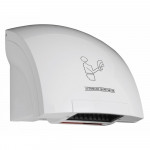 Asciugamani Elettrico in ABS bianco supporto a parete Accensione tramite fotocellula Modello AM3