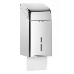 Dispenser di carta igienica intercalata a foglietti MDC Acciaio Inox Lucido antivandalico adatto a bagni comuni Capacità: 600 salviette Modello DTH100C