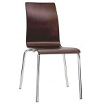 Sedia impilabile da interno TESR Struttura in acciaio cromato Ø22 mm Scocca in legno multistrato Modello 263-AB027T