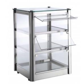 Vetrina espositore da banco neutra TP in lamiera di acciaio inox Modello KB33N