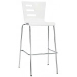 Sgabello impilabile da interno TESR Struttura in acciaio cromato Scocca in legno multistrato Modello 646-AB047BB