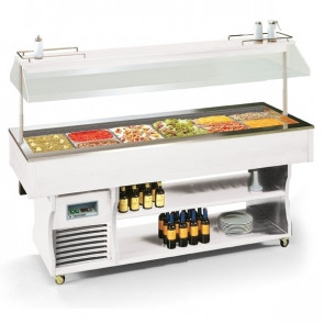 Isola Buffett espositore refrigerato Modello Isola6MVT Refrigerazione a doppia ventilazione Sbrinamento automatico  Potenza W 810