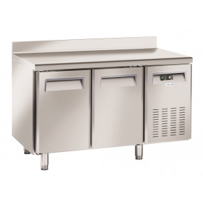 Tavolo Freezer in acciaio inox con alzatina Modello SF2200 Refrigerazione ventilata 2 Porte autochiudenti