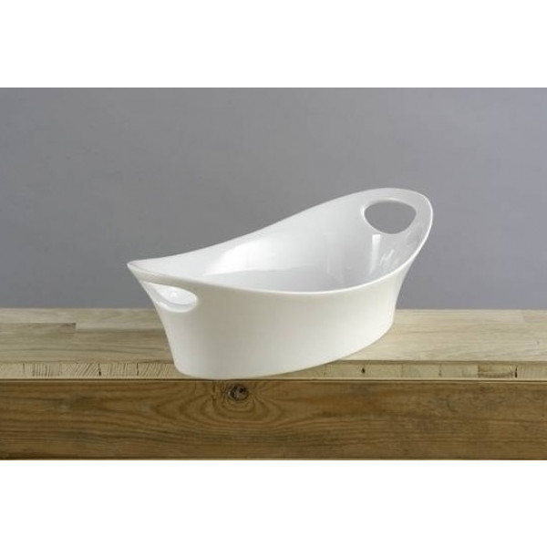 Ciotola ovale da portata in porcellana Dimensioni mm. L 300 x P 150 x 88 h Confezione da N 2 pezzi Modello 82069001