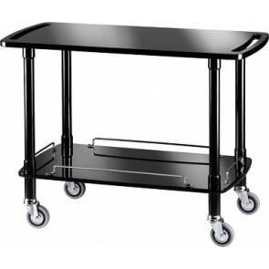 Carrello di servizio in legno Lucido nero Modello CLP2002N due ripiani