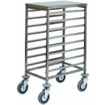 Carrello portateglie GN 1/1 Modello CA1478 Struttura in acciaio inox. Guide in acciaio inox. Ruote multidirezionali. Paracolpi in gomma