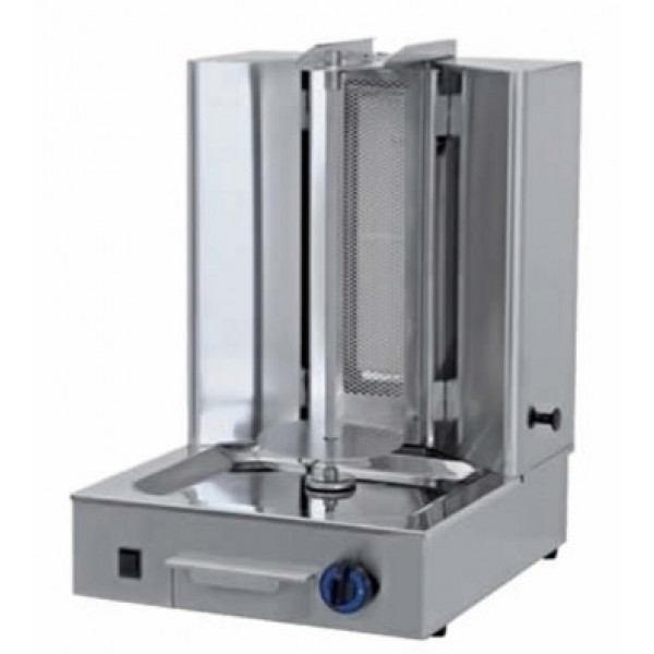 Gyros kebab a Gas CSA con 1 Bruciatori ad infrarossi 1 zona di cottura Dimensione Carne cm ø 30 x H 39 Potenza assorbita: Kw Gas 3,2 Modello SKU25