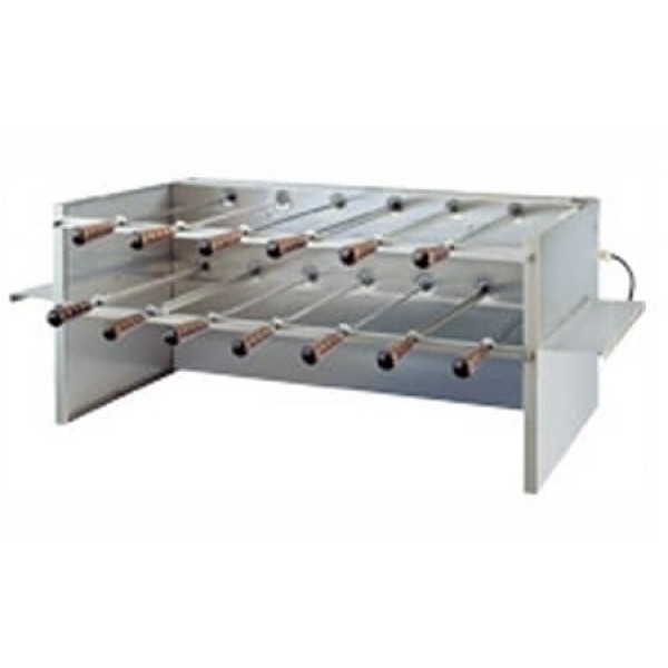 Girarrosto \ Churrasco a Carbonella Motorizzato ENG Modello ChurrascoM13 2 piani N. 13 Spade assortite in acciaio inox cm 50