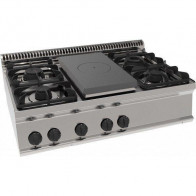 Cucina a gas con piano riscaldante e 4 fuochi da banco TX Modello PCP105G7 Potenza 22.8 kW