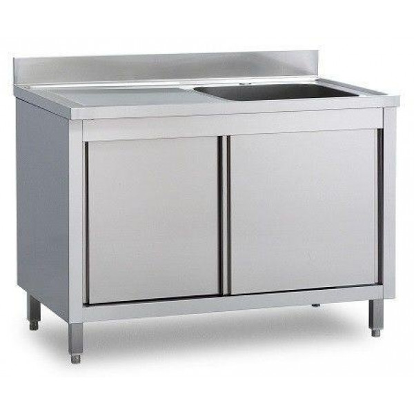 Lavello/Lavatoio Armadiato Acciaio Inox una Vasca con gocciolatoio Modello A1VGS/D106