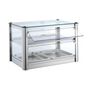 Vetrina espositore da banco Calda Modello KB52R TP in lamiera di acciaio inox Potenza 400 W
