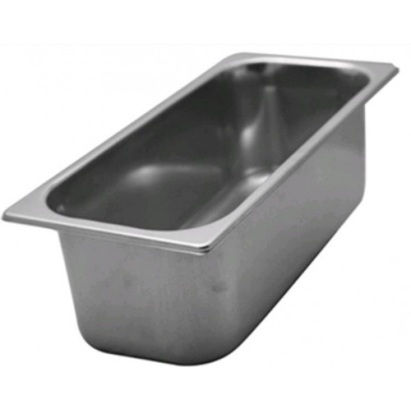 Bacinella gelateria in acciaio inox Capacità 8,0 Lt Dimensioni mm. L 360 x P 250 x 120 h Modello BG360250120