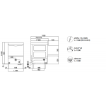 Lavastoviglie / Lavapiatti elettronica Compack in acciaio inox con addolcitore automatico incorporato Altezza massima bicchiere cm 32 Diam.max piatto cm 35 Cesto quadrato 50X50 Modello PL54E