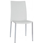 Sedia impilabile da interno TESR Struttura  in acciaio cromato Rivestimento in ecopelle Modello 821-RF49C