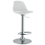 Sgabello da interno TESR Struttura in metallo cromato Seduta in polipropilene Cuscino in ecopelle Modello 997-K3001