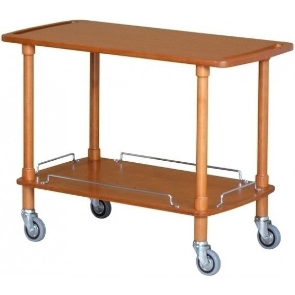 Carrello di servizio Modello CLP2002L40 in legno Noce due ripiani