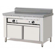 Cuocipiada a gas PL Modello CP8 su vano con ante Piana in acciaio inox Su vano inox con ante Capacità 8 piadine Piana in acciaio inox 